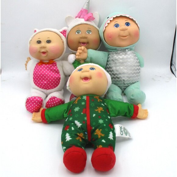 Set Of 4 Cabbage Patch Kids Holiday & Animal Plush Dolls 9" - Picture 1 of 4